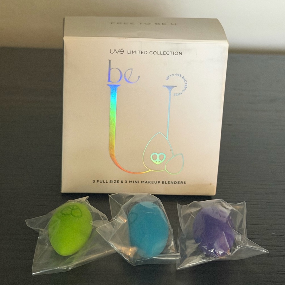 beU Limited Collection Mini Makeup Blenders - Green, Blue, Purple